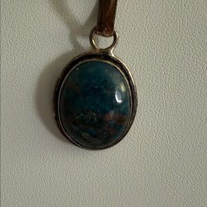 Sterling Silver Quantum Quattro  Stone Oval Pendant Necklace